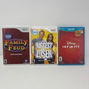 Wii / Wii U Video Game Lot Disney Infinity 3.0 Edition Biggest Loser Family Feud
